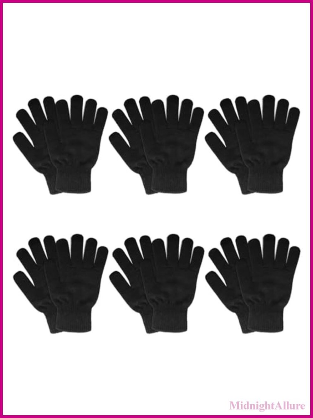 6 Pairs Winter Knit Gloves Warm Acrylic Cold Weather Driving Cycling